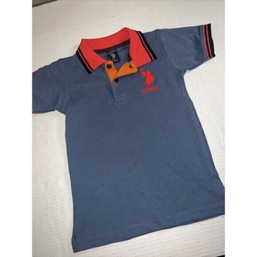 US Polo Assn Size 3T Kids Shirt Blue and Red Gently Worn